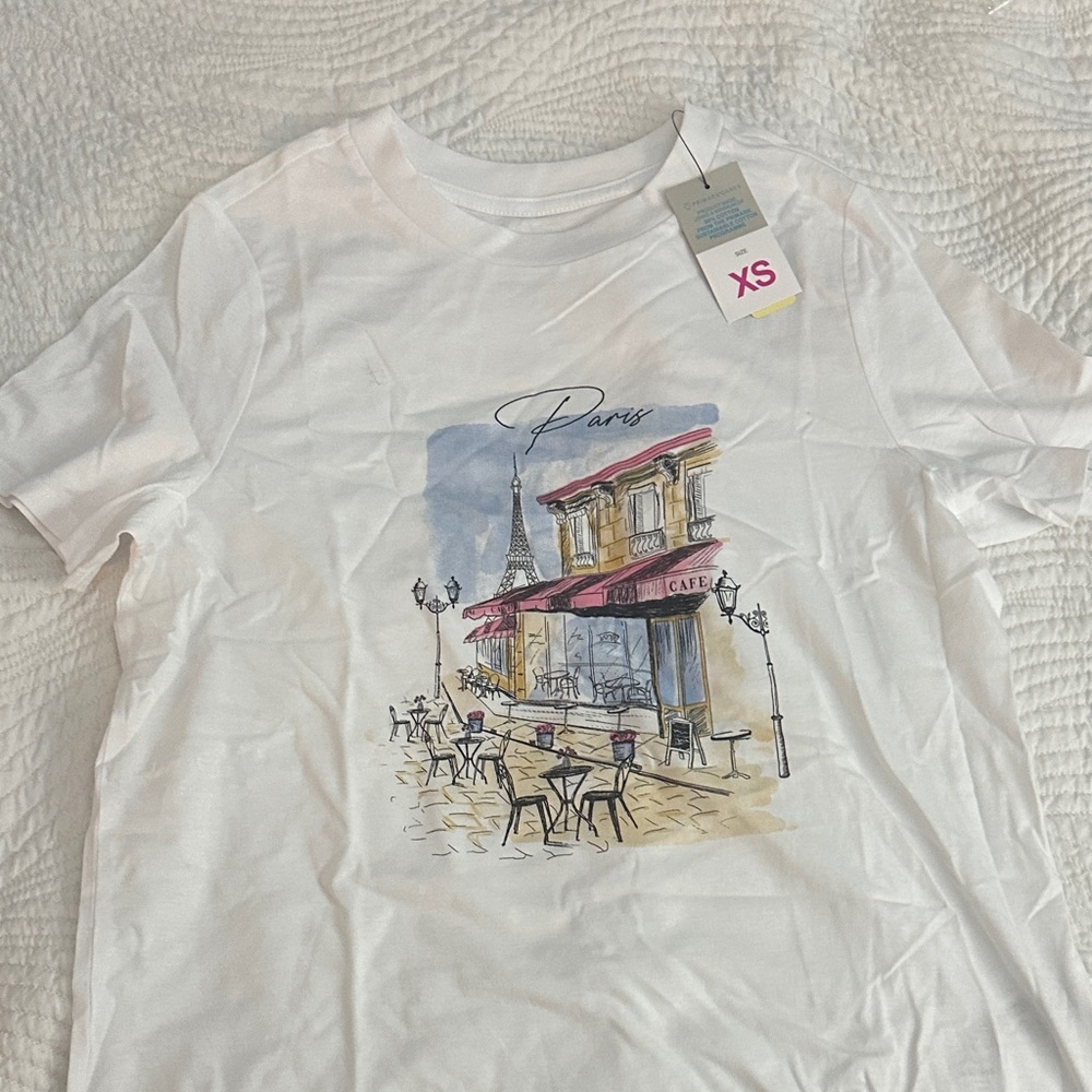 White Paris Graphic T-Shirt